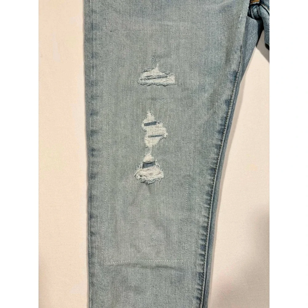 Levis 512 Slim Taper Fit Jeans Mens 33x32 Light Wash Distressed Ripped Big‎ E